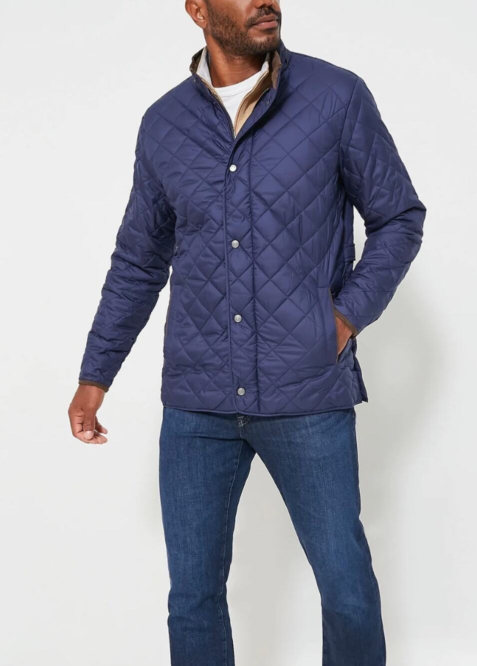 Peter Millar Suffolk Quilted Travel Coat XL Navy Fleece Lined